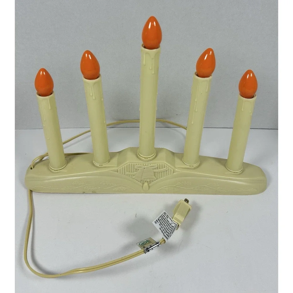 VTG Old Fashioned Christmas Candolier For Hearth Window Tested Working